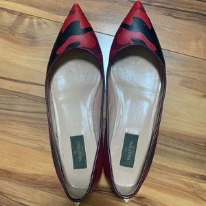 Valentino Red laser-cut camouflage Rockstud flats